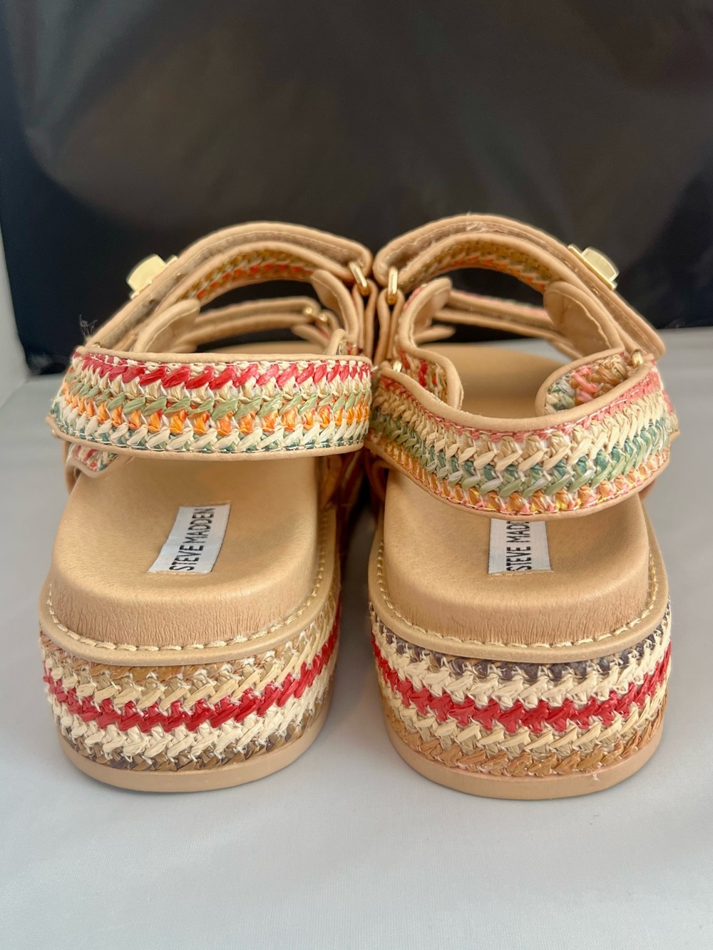 Steve Madden Bigmona Multi Raffia platform sandals 11 - Picture 10 of 12